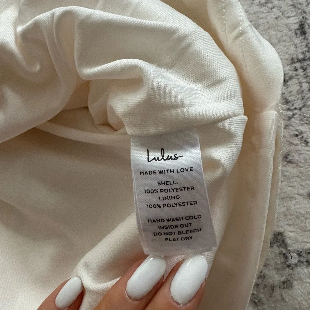 Lulus Flirtatious Poise Ivory Jacquard Bow Back Mini Dress Size Large NWT Bridal - Picture 7 of 11